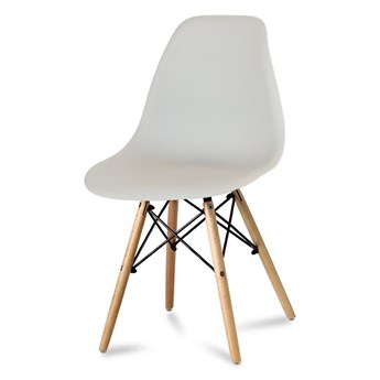 Krzesło nowoczesne na drewnianych bukowych nogach stylowe do salonu szare 212 AB