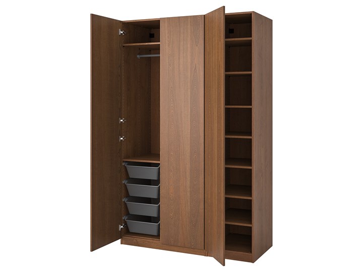 IKEA PAX Szafa, imitacja okleiny bejc na brąz/Forsand imitacja okleiny bejc na brąz, 150x60x236 cm