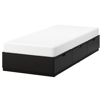 IKEA NORDLI Rama łóżka z szufladami, antracyt, 90x200 cm