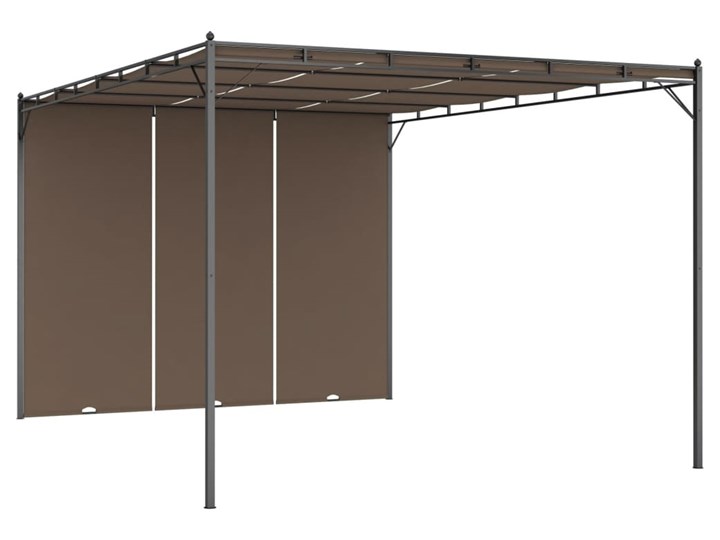 vidaXL Altana ogrodowa z zasłoną, 4 x 3 x 2,25 m, kolor taupe Długość 4 m Kategoria Altany ogrodowe Szerokość 3 m Wysokość 225 cm Kolor Brązowy