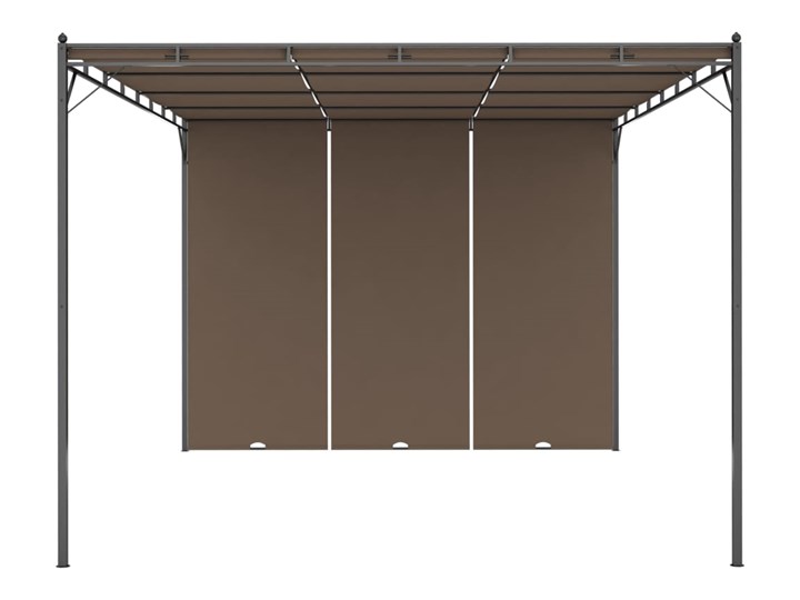 vidaXL Altana ogrodowa z zasłoną, 4 x 3 x 2,25 m, kolor taupe Długość 4 m Szerokość 3 m Wysokość 225 cm Kategoria Altany ogrodowe