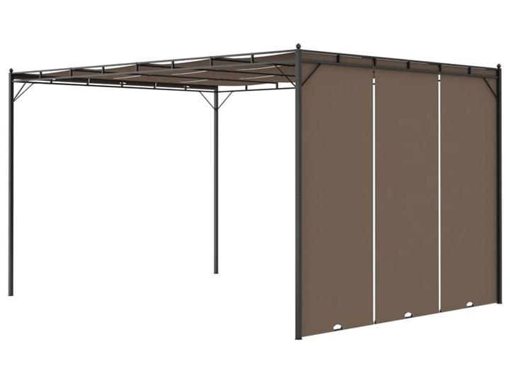 vidaXL Altana ogrodowa z zasłoną, 4 x 3 x 2,25 m, kolor taupe Szerokość 3 m Długość 4 m Kategoria Altany ogrodowe Wysokość 225 cm Kolor Brązowy