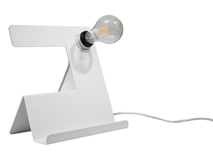 Biała industrialna lampka stołowa - EX562-Inclino Styl Industrialny Wysokość 24 cm Lampa dekoracyjna Kolor Biały