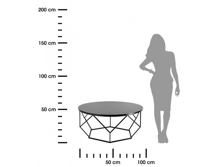 Stolik kawowy Diamond 90 cm czarny Wysokość 41 cm Płyta MDF Metal Wysokość 42 cm Kategoria Stoliki i ławy