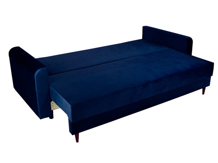 Nowoczesna sofa z funkcją spania ELIZA w kolorze ciemnoniebieskim Głębokość 97 cm Głębokość 55 cm Szerokość 225 cm Materiał obicia Tkanina