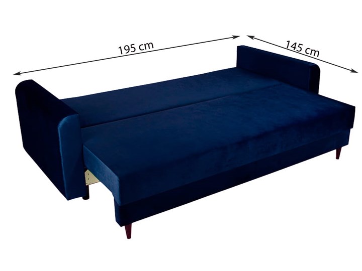 Nowoczesna sofa z funkcją spania ELIZA w kolorze ciemnoniebieskim Kategoria Sofy i kanapy Szerokość 225 cm Głębokość 55 cm Głębokość 97 cm Kolor Granatowy