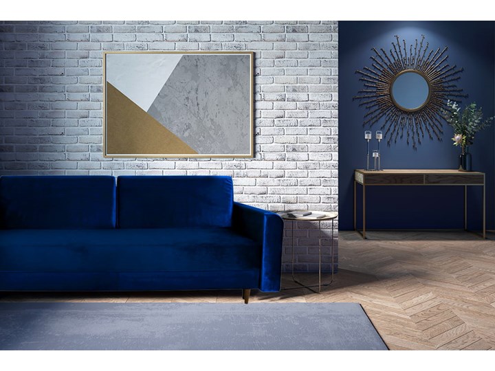 Nowoczesna sofa z funkcją spania ELIZA w kolorze ciemnoniebieskim Głębokość 55 cm Głębokość 97 cm Szerokość 225 cm Materiał obicia Tkanina Kategoria Sofy i kanapy