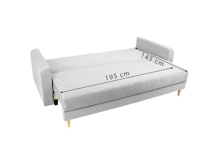 Nowoczesna sofa z funkcją spania ELIZA w kolorze szarym Głębokość 55 cm Szerokość 225 cm Głębokość 97 cm Materiał obicia Tkanina