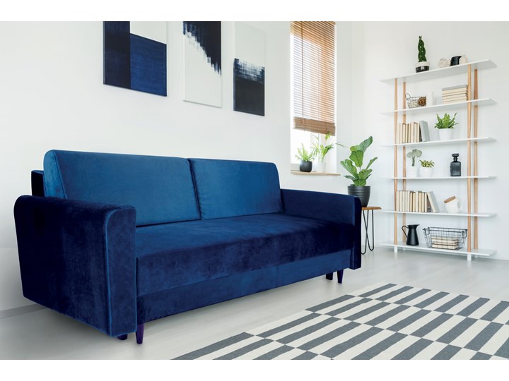 Nowoczesna sofa z funkcją spania ELIZA w kolorze ciemnoniebieskim Szerokość 225 cm Głębokość 55 cm Kategoria Sofy i kanapy Głębokość 97 cm Typ Gładkie