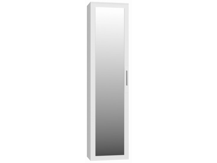 Garderoba szafa, słupek z lustrem biały - Meb24.pl Szerokość 50 cm Drewno Wysokość 180 cm Głębokość 35 cm Płyta laminowana Tworzywo sztuczne Płyta MDF Pomieszczenie Przedpokój