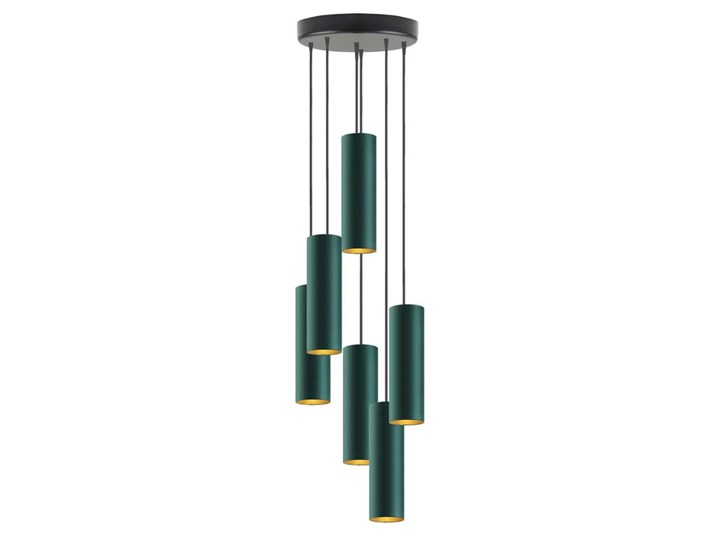 LAMPA WISZĄCA OLIS 6 TUBA MAŁA Ø 8,5 GOLDEN Lampa z abażurem Kolor Zielony Metal Stal Styl Nowoczesny