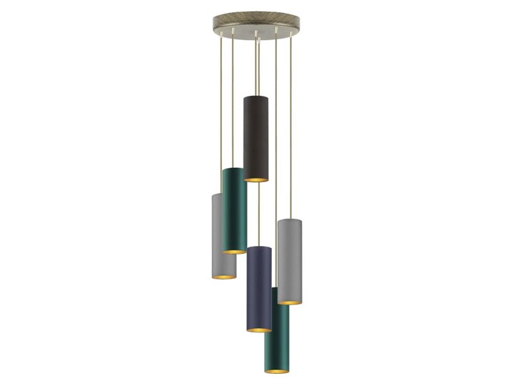 LAMPA WISZĄCA OLIS 6 TUBA MAŁA Ø 8,5 GOLDEN Stal Kategoria Lampy wiszące Metal Lampa z abażurem Kolor Zielony