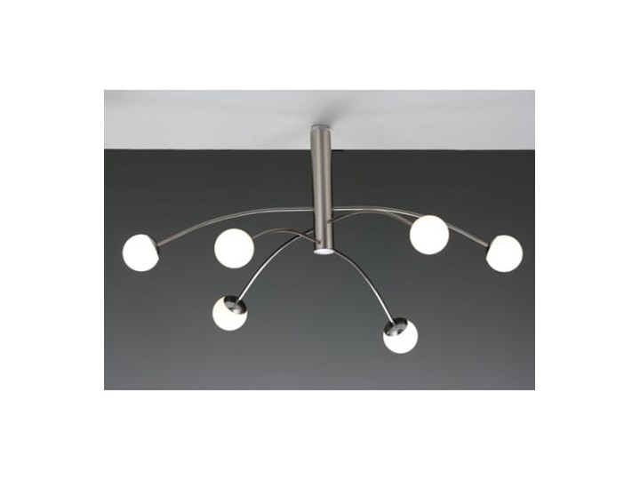 ŻYRANDOL LAMPA RINUX CHROM KULA Metal Kolor Biały Szkło Lampa z kloszem Styl Nowoczesny