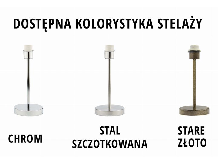 LAMPA BIURKOWA NOCNA PREXA WALEC BRILL Chrom Lampa nocna Stal Kategoria Lampy stołowe Wysokość 47 cm Lampa z abażurem Kolor Złoty