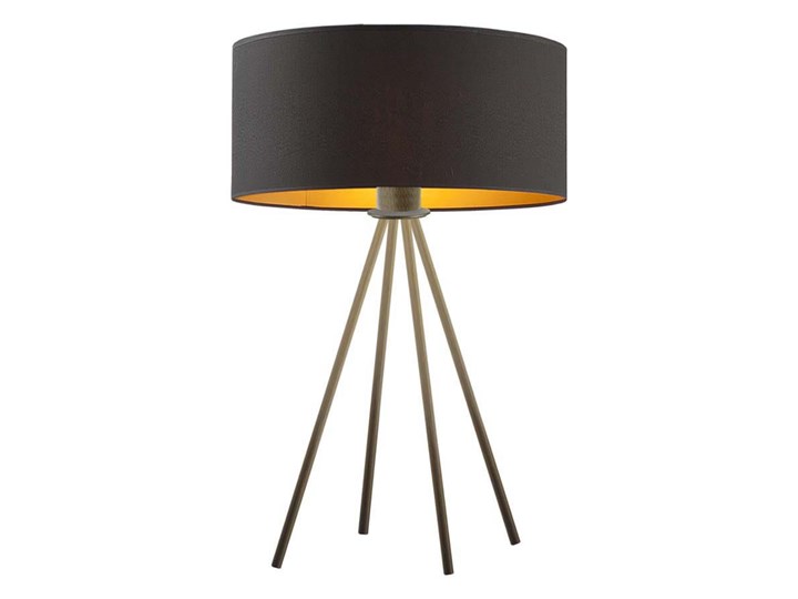 LAMPA NOCNA SELOS  WALEC GOLDEN Lampa z abażurem Stal Wysokość 50 cm Chrom Kolor Czarny Kategoria Lampy stołowe