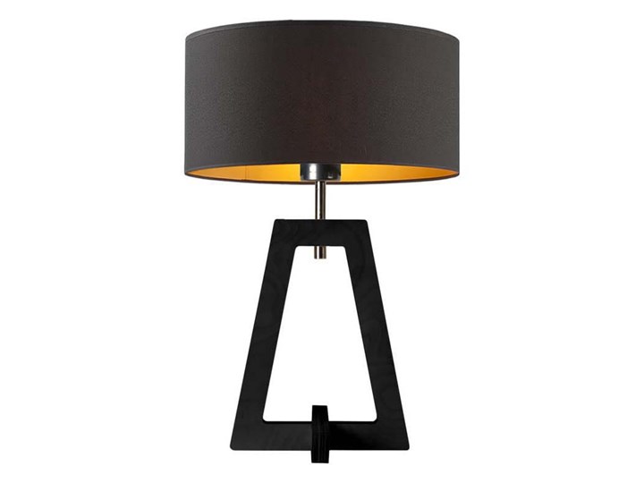 LAMPA NA STOLIK TERIO WALEC GOLDEN Wysokość 47 cm Drewno Pomieszczenie Sypialnia Lampa z abażurem Pomieszczenie Salon