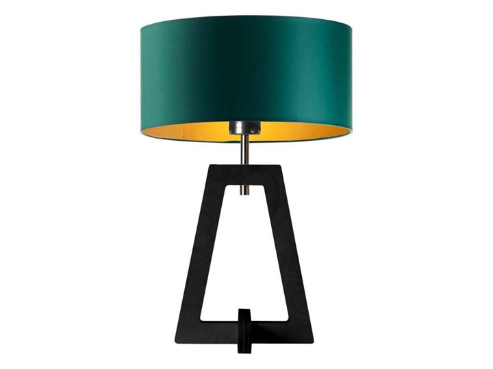 LAMPA NA STOLIK TERIO WALEC GOLDEN Wysokość 47 cm Drewno Lampa z abażurem Styl Nowoczesny