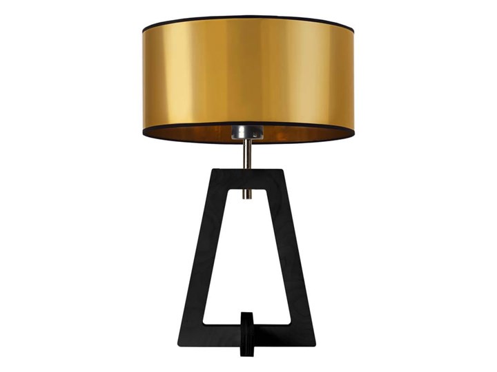 LAMPA NA STOLIK TERIO WALEC BRILL Tworzywo sztuczne Styl Nowoczesny Lampa z abażurem Drewno Wysokość 47 cm Pomieszczenie Sypialnia