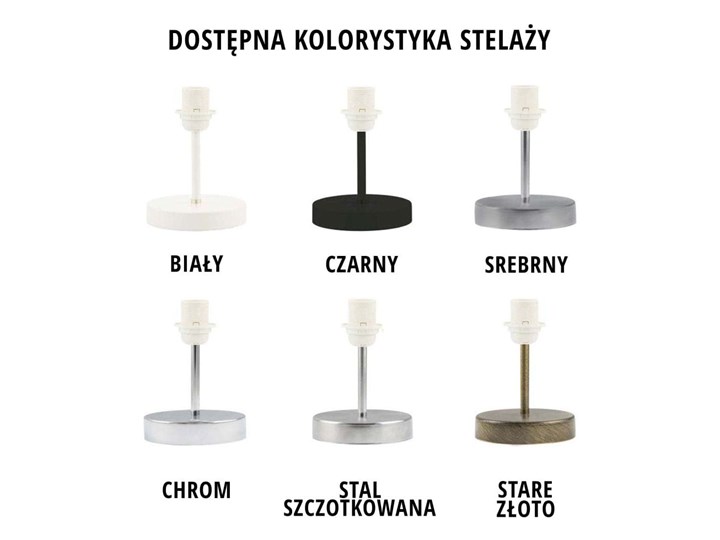 LAMPA NOCNA OLIS TUBA GOLDEN Stal Chrom Lampa z abażurem Wysokość 50 cm Kategoria Lampy stołowe