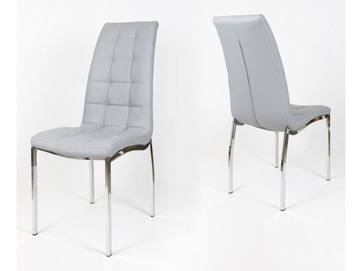 SK DESIGN KS002 Grey Synthetic leather chair with chrome rack Metal Szerokość 41 cm Kolor Szary Wysokość 103 cm Głębokość 45 cm Kategoria Krzesła kuchenne