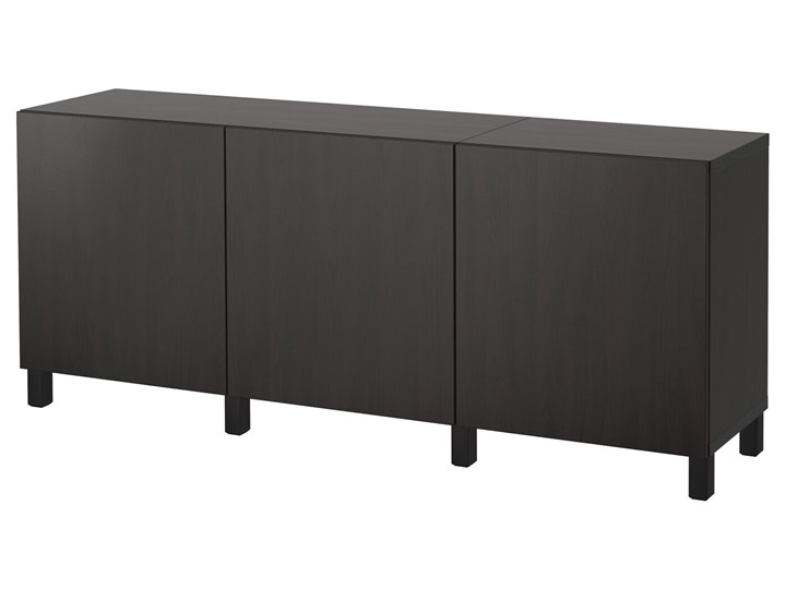 IKEA BESTÅ Kombinacja z drzwiami, Czarnybrąz/Lappviken/Stubbarp czarnybrąz, 180x42x74 cm