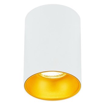 Punktowa oprawa sufitowa natynkowa ZAMA White Gold GU10 okrągła biała, środek złoty IP20 EDO777342 EDO