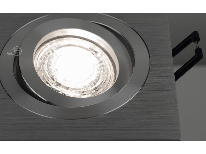 Punktowa oprawa sufitowa CERI 1 SQ Silver IP20 kwadratowa srebrny szlif EDO777137 EDO Oprawa stropowa Kwadratowe Oprawa wpuszczana Kategoria Oprawy oświetleniowe Kolor Szary