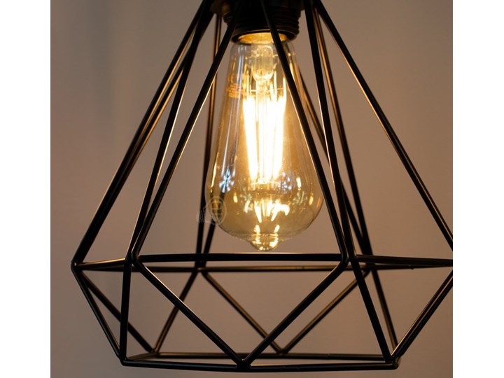 Lampa wisząca LOFT ALAMBRA LARGO E27 czarna EDO777193 EDO Lampa z kloszem Tkanina Szkło Metal Lampa inspirowana Stal Styl Skandynawski