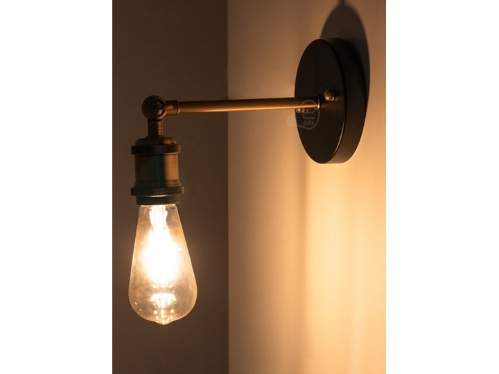 Kinkiet ścienny LOFT NAVIS E27 czarny mosiądz EDO777183 EDO Kinkiet z kloszem Kinkiet dekoracyjny Szkło Drewno Metal Styl Vintage Tkanina Styl Industrialny