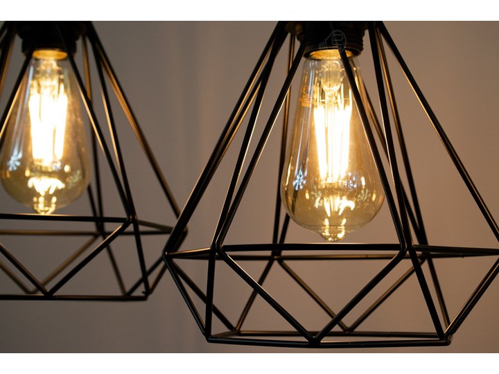 Lampa wisząca ALAMBRA SORO 3xE27 czarna EDO777195 EDO Stal Metal Lampa z kloszem Szkło Tkanina Lampa inspirowana Styl Skandynawski