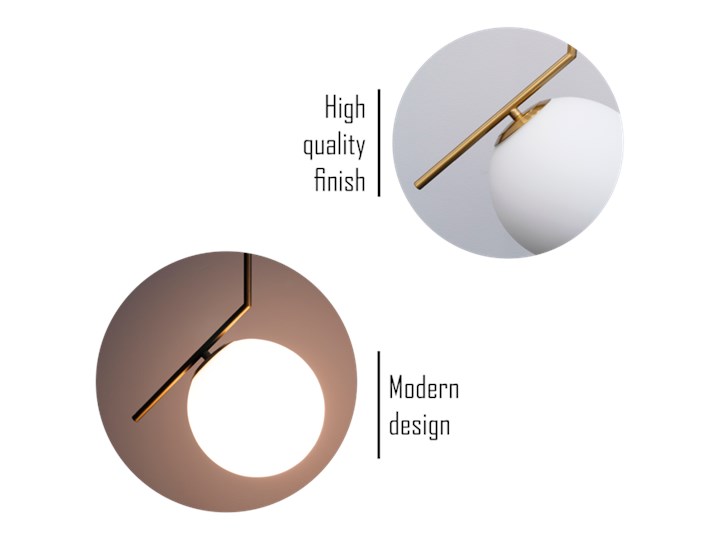 Lampa wisząca PELOTA E27 złoty biały EDO777202 EDO Lampa inspirowana Metal Szkło Stal Styl Nowoczesny Tkanina Lampa z kloszem Styl Glamour