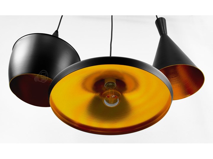 Lampa wisząca LACRI OV 3xE27 czarna pozłacana EDO777182 EDO Stal Lampa inspirowana Szkło Metal Lampa z kloszem Tkanina Kategoria Lampy wiszące