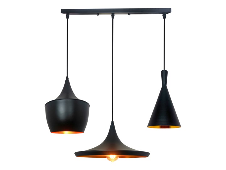 Lampa wisząca LACRI SQ 3xE27 czarna pozłacana EDO777181 EDO Stal Metal Szkło Lampa z kloszem Tkanina Lampa inspirowana Pomieszczenie Sypialnia