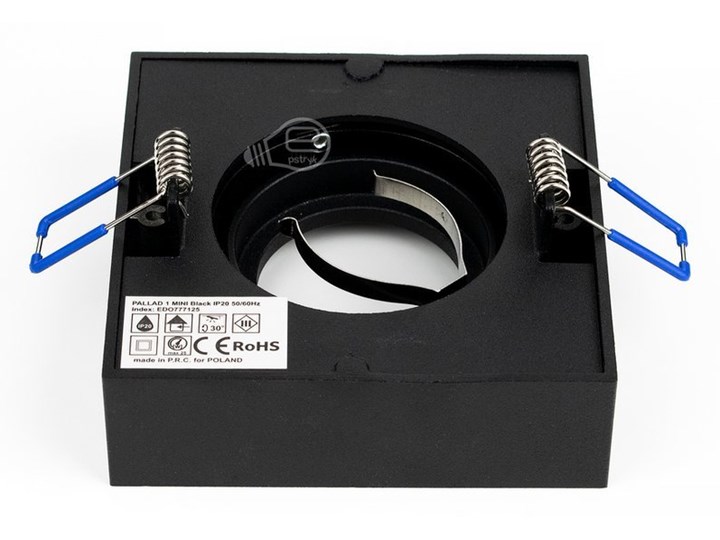 Punktowa oprawa sufitowa wpuszczana PALLAD 1 MINI Black IP20 kwadratowa czarna EDO777125 EDO Kwadratowe Oprawa wpuszczana Oprawa stropowa Kolor Czarny