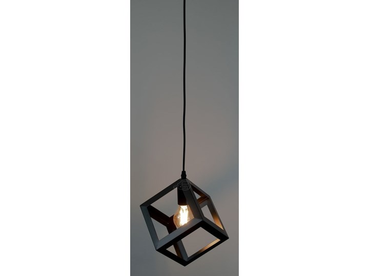 Lampa wisząca FERRUM Black SQ E27 żelazna czarna matowa EDO777176 EDO Szkło Lampa inspirowana Metal Stal Tkanina Kolor Czarny