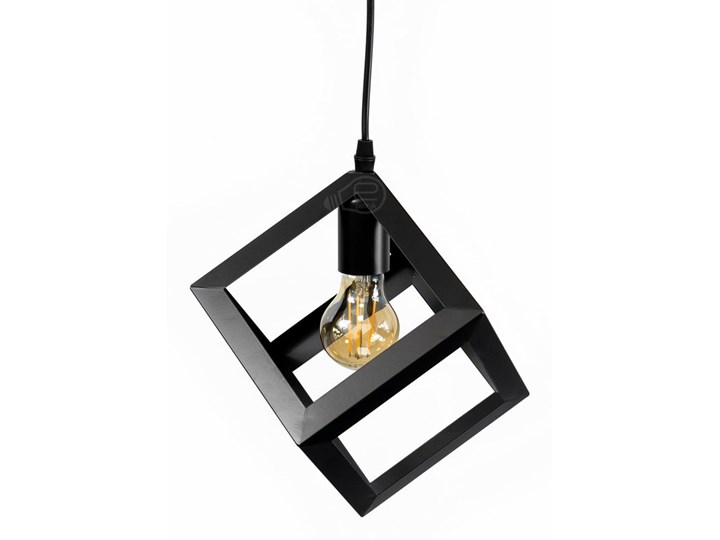 Lampa wisząca FERRUM Black SQ E27 żelazna czarna matowa EDO777176 EDO Stal Szkło Tkanina Lampa inspirowana Metal Kolor Czarny Pomieszczenie Kuchnia