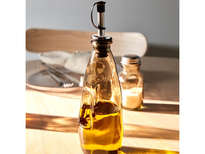 Karafka na oliwę i ocet Rohan wykonana z brązowego szkła pochodzącego z recyklingu Pojemnik na ocet i oliwę Szkło Kolor Beżowy