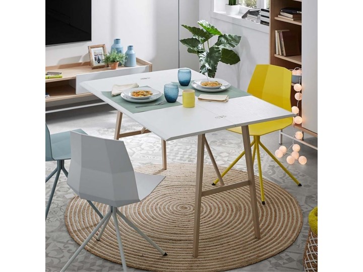 Dywan Saht Ø 150 cm naturalny biały Dywany 150x150 cm Juta Okrągły Pomieszczenie Salon