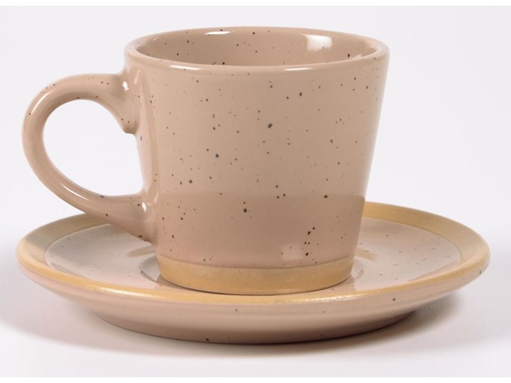 Filiżanka do kawy ze spodkiem Tilia ceramiczna beżowa Kolor Beżowy Ceramika Filiżanka ze spodkiem Kolor Biały