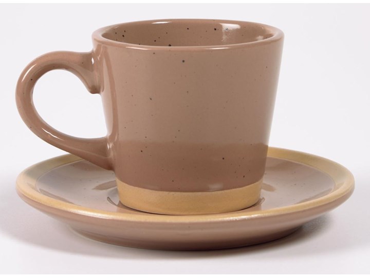 Filiżanka do kawy ze spodkiem Tilia ceramiczna jasnobrązowa Ceramika Kategoria Filiżanki Filiżanka ze spodkiem Kolor Biały