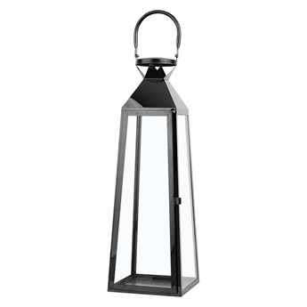 Beliani Lampion dekoracyjny czarny metalowy 42 cm ozdobna latarnia na świecę