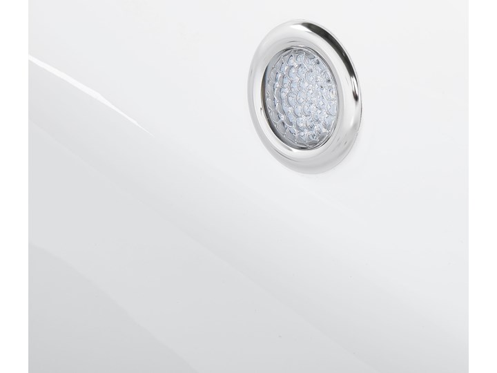 Wanna wolnostojąca biała akrylowa 170 x 80 cm LED hydromasaż system przelewowy owalna współczesna Kolor Biały Wolnostojące Kategoria Wanny