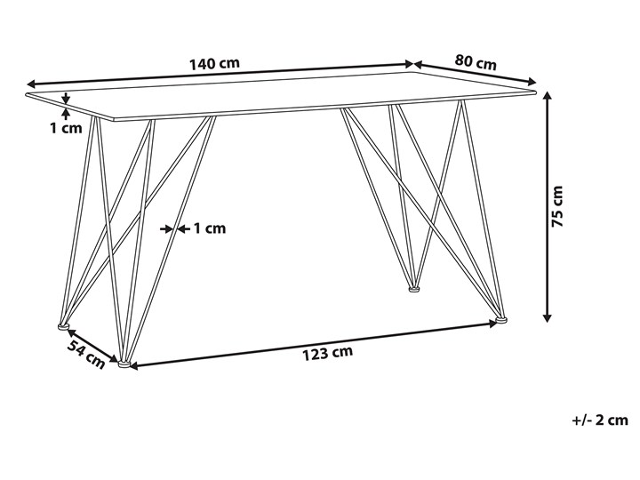 Stół do jadalni efekt marmuru biały ze złotym blat szkło hartowane metalowe nogi 140 x 80 cm styl glam salon Długość 140 cm Pomieszczenie Stoły do jadalni