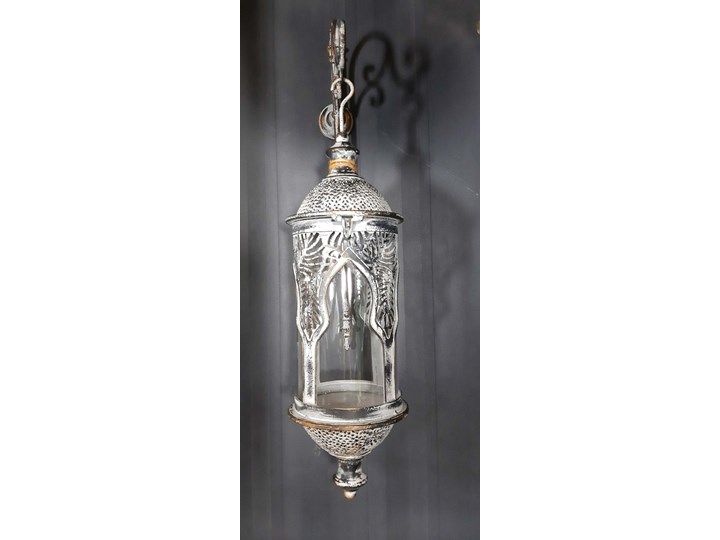 Latarnia wisząca vintage Kategoria Świeczniki i świece Lampion Szkło Kolor Srebrny