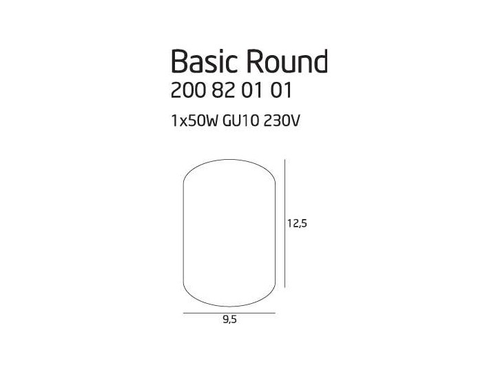 Downlight LAMPA sufitowa BASIC ROUND C0067 Maxlight metalowa OPRAWA tuba SPOT biała Oprawa stropowa Okrągłe Kolor Biały Oprawa led Kategoria Oprawy oświetleniowe