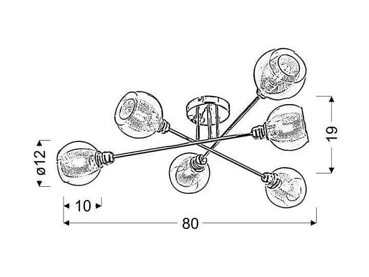 LAMPA sufitowa DIXI 36-61362 Candellux szklana OPRAWA plafon kule metalowe siatki sticks chrom przezroczyste Oprawa stropowa Oprawa led Kolor Przezroczysty