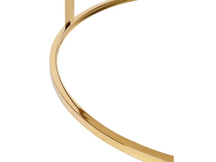Stolik kawowy biały efekt marmuru złota stalowa rama 43 x 70 cm styl glam Płyta MDF Metal Kolor Złoty