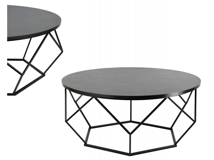 Stolik kawowy Diamond 90 cm czarny Kategoria Stoliki i ławy Wysokość 41 cm Metal Płyta MDF Wysokość 42 cm Kształt blatu Okrągłe