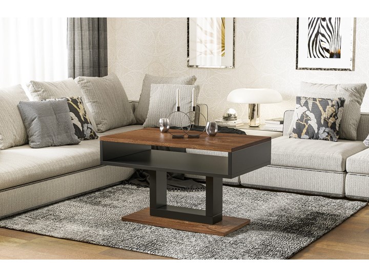 Ława Tilo - Meb24.pl Beton Metal Wysokość 58 cm Rozmiar blatu 60x100 cm Drewno Kształt blatu Prostokątne