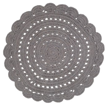 Szary ręcznie haftowany dywan bawełniany Nattiot Alma, ⌀ 120 cm